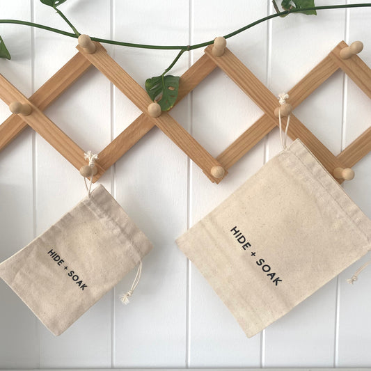 Hide + Soak Cotton Bath Bags – Small & Large | Reusable
